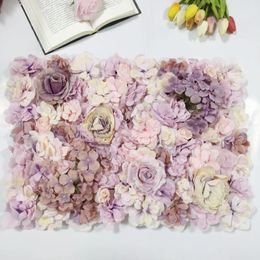 Decorative Flowers Wedding Decoration Flower Wall Panel Simulation Rose Birthday Party Background 40 60cm Pendant