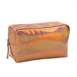 Cosmetic Bags Makeup Stylish Laser Case With Zipper Closure Women's Handheld Bag