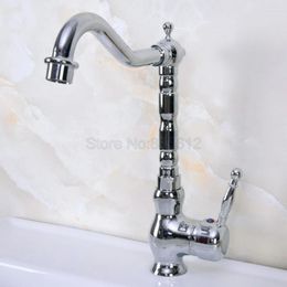 Bathroom Sink Faucets Faucet Polished Chrome Single Handle & Cold Water Mixer Taps Wash Basin Deck Mounted Tnf932