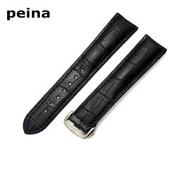 20mm New High quality Black And Brown Genuine Leather Watch Bands strap With Stainless Steel Clasp For Omega Watch2536507