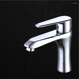 Bathroom Sink Faucets Brass And Cold Plating Wash Basin Faucet Kitchen Single Hole Handle Mixing Tap