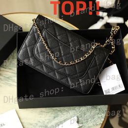 10A top quality leather crossbody bag Classic Chain Wallet 19cm woman shoulder bag fashion designer bags High-End lady cosmetic purse with box C007 FedEx sending