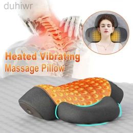 Full Body Massager Electric Heating Neck Massage Pillow Traction Cervical Massager Cushion Vibration Shoulder Back Massage Instrument New 240407
