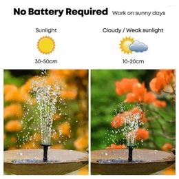 Garden Decorations Colourful Solar Fountain Powered Bird Bath With Led Light Easy Installation Auto On/off Feature For