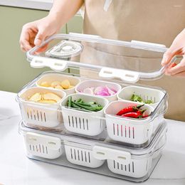 Storage Bottles Transparent Spice Box 6/8 Grid Removable Container Divided Dustproof Sealing Jar Kitchen Organizer