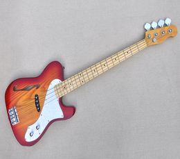 Factory Custom Cherry Sunburst 4 Strings Electric Bass Guitar with F Hole Chrome Hardwares Maple Neck Offer Customized7770922