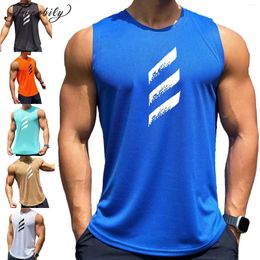 Men's Casual Shirts Mens Muscle Tank Tops Sleeveless Athletic Gym Workout Top Quick Dry Running Training Exercise T-Shirt Mesh Tees