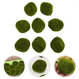 Decorative Flowers 8 Pcs Moss Block Artificial Stone Props Flocking Stones Mossy Foam Micro Landscape Decors