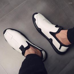 Casual Shoes Yomior Fashion Men Real Leather Dress Loafers Spring Summer Breathable Slip-On Mens Designer Sneakers White