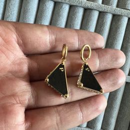 Luxury Brand Earrings Stud Triangle Pendant Original Logo Earrings Fashion Jewelry With Diamonds Earrings