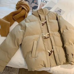 Women's Trench Coats 2024 Winter For Women Solid Vintage Warm Velvet Coat Long Sleeve Horn Buckle Pocket Cotton Padded Jacket Unisex