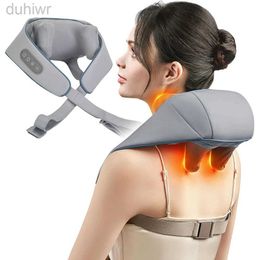 Full Body Massager 5D Shiatsu Back Neck Massage Shawl U Shape Kneading Shoulder Massager Car Home Neck Shoulder Muscle Relaxing Fatigue Massager 240407