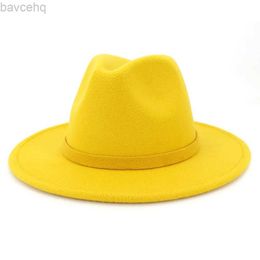 Wide Brim Hats Bucket Hats Trend Men Women Wide Brim White Woollen Felt Jazz Fedora Hats Retro Style Solid Colour Panama Hat Trilby Party Formal Hat 60 CM 240407
