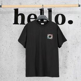 New Design 24 Summer New Three Color Small Label Classic Embroidery Mens and Womens Short sleeved T-shirt Mens and Womens Trendy Dress T