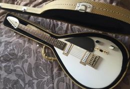 Custom Shop Hutchins Brian Jones Vox Teardrop Signature Vintage White Electric Guitar Super Rare Short Scale Travel Guitar3669611