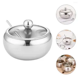 Dinnerware Sets Spice Jar Stainless Steel Sugar Storage Holder Seasoning Container Condiment Bottles Bowl Seasonings Coffee Salt