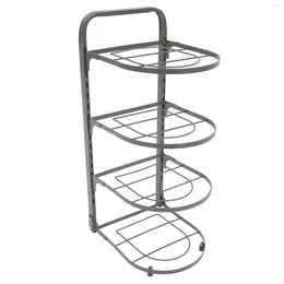 Kitchen Storage Convenient Pan Rack Carbon Steel Organizer Multi-function Pot Professional Countertop Multi-layer Racks