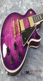 China electric guitar quilted maple Purple guitar ABR1 bridge gold hardware1135178