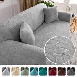 Chair Covers Elastic Grey Waterproof Jacquard Sofa 1/2/3/4 Seats Solid Couch Cover L Shaped Slip Protector Bench