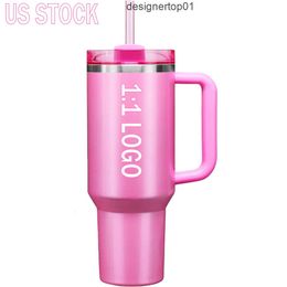 Stanleiness THE QUENCHER H20 40OZ Mugs Black Chroma Tumblers Insulated Car Cups Stainless Steel Coffee Termos Starbacks Tumbler Winter Pink Target Red Cosmo B GLJO