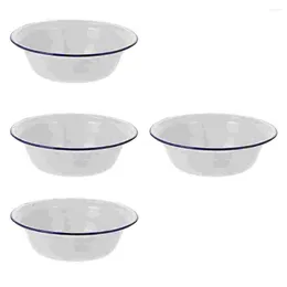 Bowls Enamel Bowl Simple Creative Basin Home Soup Enamelware Practical White Round Tray Porcelain For Kitchen