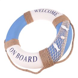 Nautical Decorative Welcome Life Ring Buoy Lifebuoy Wall Hanging Decor Cloth Room Mediterranean 240403