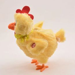 Electronic Crazy Chicken Plush Toy Electric Funny Dancing Laying Eggs Hens for Doll Music Animal Kids Birthday Gift 240325