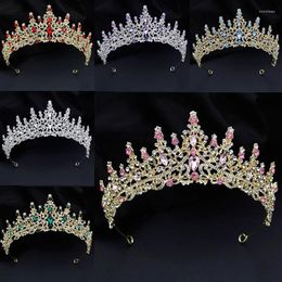 Hair Clips Bride Headwear Luxury Opal Crystal Wedding Crown Princess Girls Bridal Tiaras And Crowns Birthday Jewellery Accessories