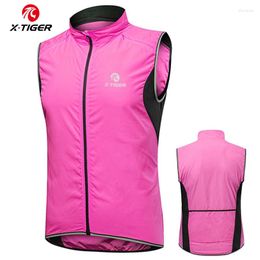 Racing Jackets X-TIGER Woman Outdoor Sport Sleeveless Jacket Reflective Safety Cycling Vest Windproof Bike Clothing Bicycle Jersey Coat