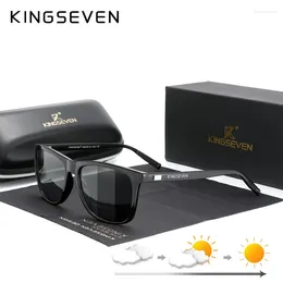 Sunglasses KINGSEVEN Brand Aluminum Frame Men Polarized Mirror Pochromic Sun Glasses Women's Accessories Outdoors