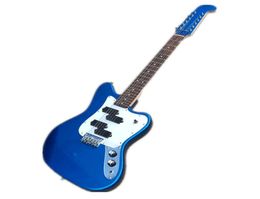 custom 12 strings jagu metal blue electric guitar HH pickups basswood body maple fingerboard blue head delivery9290120