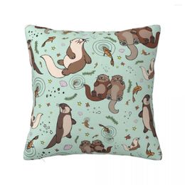 Pillow Sea Otters Throw Decorative S For Living Room Embroidered Cover Covers