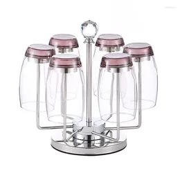 Cups Saucers Stainless Rotating Glass Holder Folding Water Cup Drying Rack Durable Red Wine Household Kitchen El Supplies Storage Inverted
