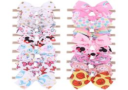 Hair Accessories Baby Girls Bow cartoon Rainbow Floral print Headbands Headwear fashion Kids hairbow Boutique children Headband Z53940913