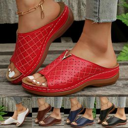 Slippers Fashion Women Summer Solid Wedges Breathable Slip On Open Toe Sandals Sandal Heels Shoes For Womens Size 8 Wide