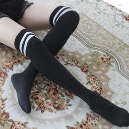 Women Socks Women's Knit Cotton Stockings Female Thigh High Over The Knee Long For Girls Warm