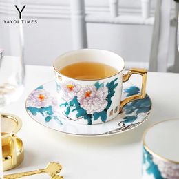 Mugs |Yayoi Time Spending A Bone China Coffee Cups And Saucers High-capacity White-collar Afternoon Tea