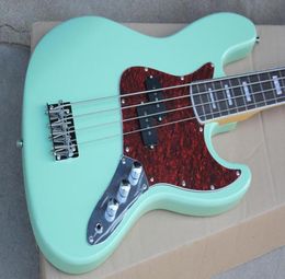 Factory Custom 4 Strings Bass Guitar with Green Body Rosewood Fingerboard Red Tortoise Pickguard Chrome Hardware Offer Customized3189919