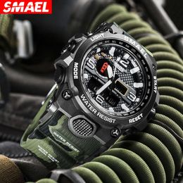 SMAEL Camo Tactical Men's Multi Functional Waterproof Night Light Alarm Clock Sports Quartz Watch