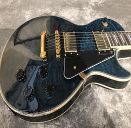 New Electric Guitar Whole From China quilted maple top G custom guitar Dark blue color High quality1687255