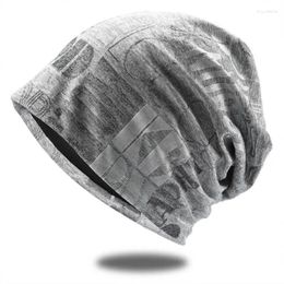 Berets Men's Hats Versatile Stylish Trendy Letter Print Beanies for Men Hip Hop Bonnet Caps Trending Four Seasons Soft