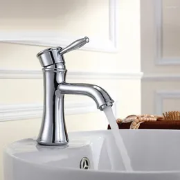 Bathroom Sink Faucets Wholesale And Retail Solid Brass Chrome Deck Mount Basin Faucet Vanity Vessel Mixer Tap Cold Water