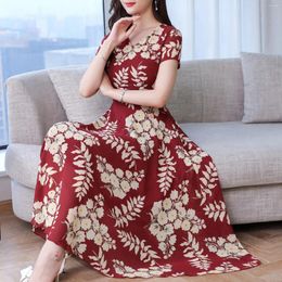 Casual Dresses For Formal Occasions Women'S Loose Flower Dress Short Sleeve Long Version Women Summer Plus Size