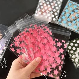 Storage Bags 50Pcs Star Self-adhesive Opp Bag Pocard Holder Transparent Card Cover Protector Film Self Sealing Cookie Pouch