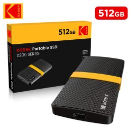 Guida Kodak x200 Series HD SSD Mobile 256GB/512GB/1 TB a stato solido Drive PSSD Consumo a basso consumo di energia a bassa lettura rapida Scrivi SSD a basso rumore