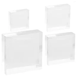 Decorative Plates Acrylic Jewelry Display Stand Holder Stamp Block Cosmetics Blocks Stamps Square