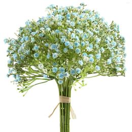 Decorative Flowers Artificial Baby Breath Real Touch Gypsophila Bouquets Fake White For Wedding Home Garden Party Decor 6 Pcs