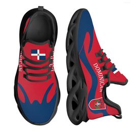 Casual Shoes INSTANTARTS Dominican Flag National Emblem Design Lightweight Breathable Sneakers Lace Up Platform