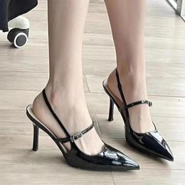 Sandals Sexy Pointed Toe Women High Heels Shoes Buckle 2024 Summer Party Slippers Dress Flip Flops Pumps Slingback Slides Female