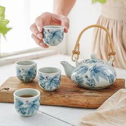 Teaware Sets Chinese Style Hand Painted Tea Set Ceramics Household Cups Porcelain Teaset Teapot Of Ceremony Gift